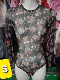 Black floral bodysuit