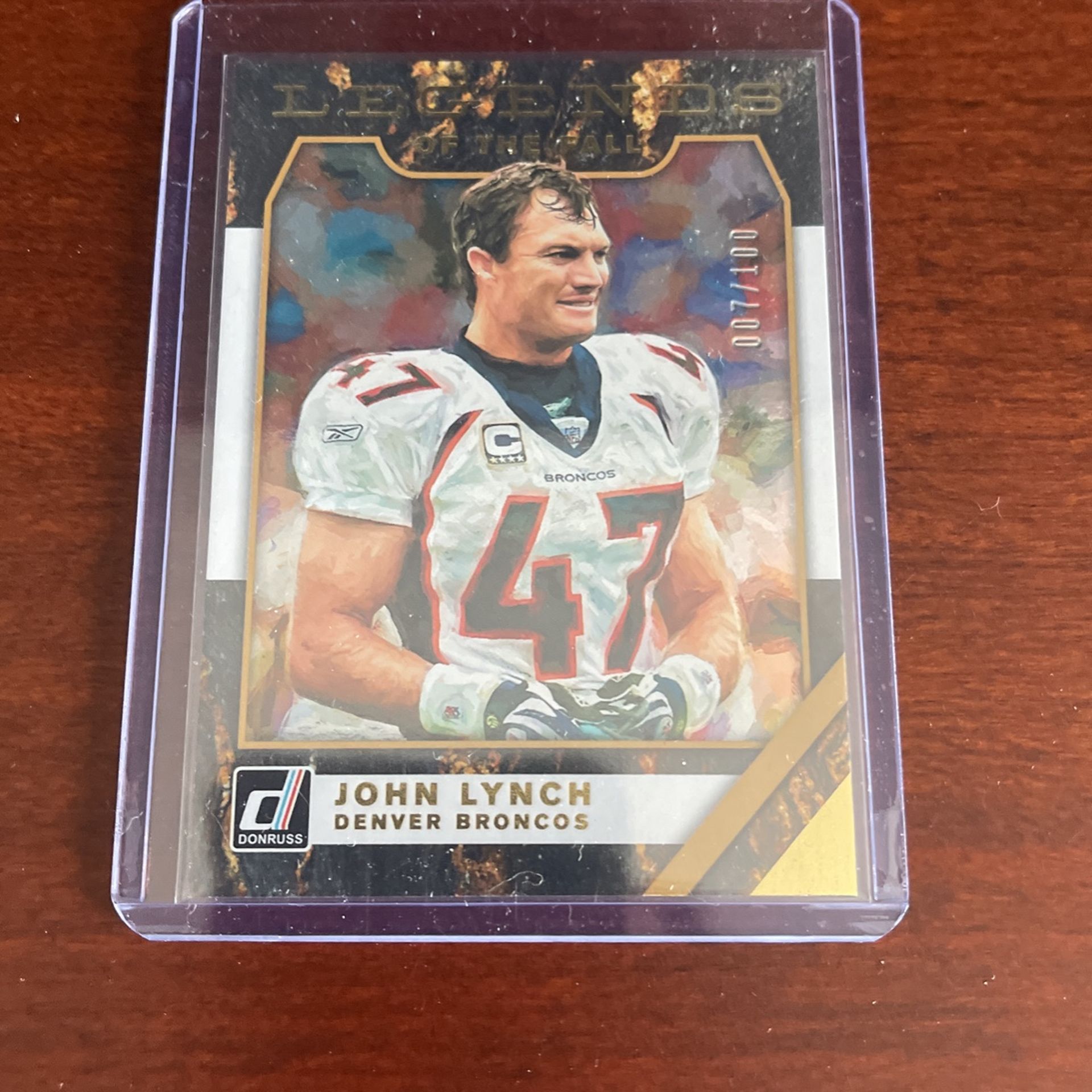John Lynch /100 Donruss Legends Of The Fall Broncos Card