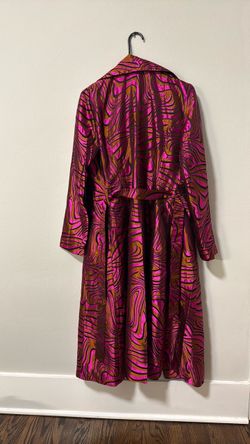 ANDREEVA Pink Gold Jacquard Long Coat – EUR 36 / US 6