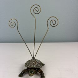 Picture Holding Metal Bedazzled Turtle