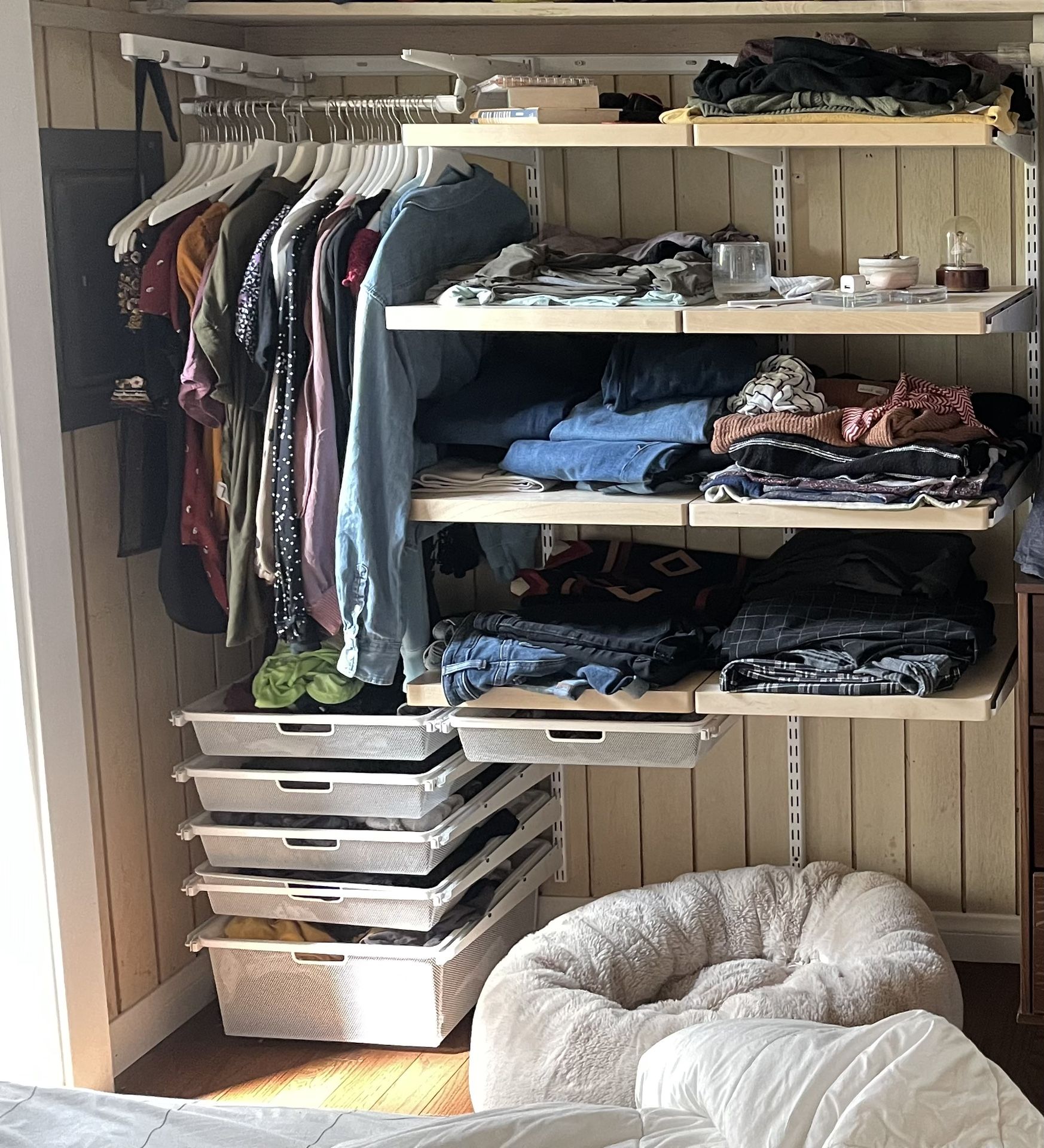 The Container Store Elfa decor closet pieces