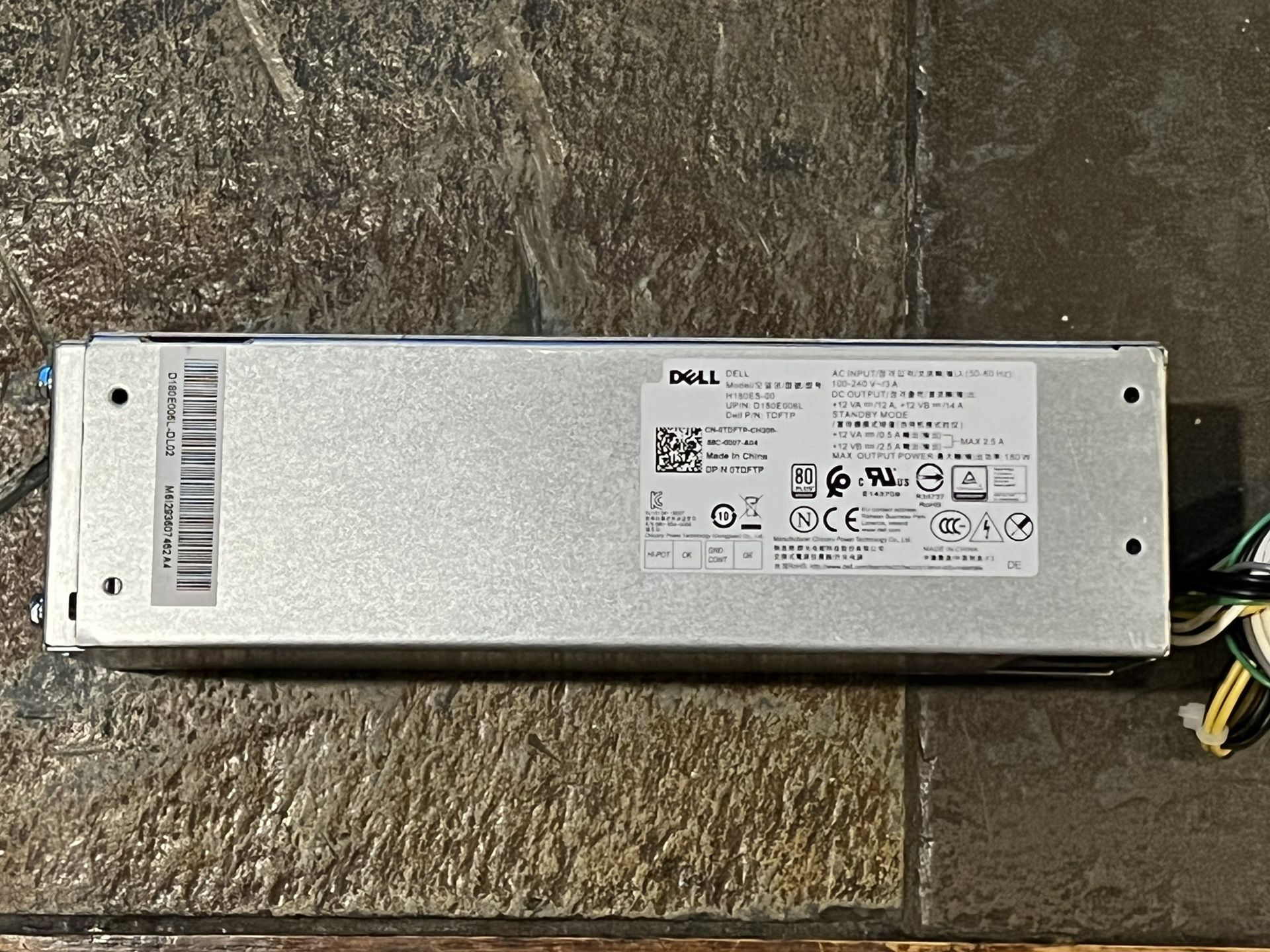 Dell H180ES-00 180W Power Supply 6-Pin For Optiplex 3050 5050 7050 Inspiron 3668