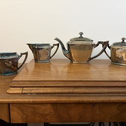 4pc Poole Silver Co Tea Set
