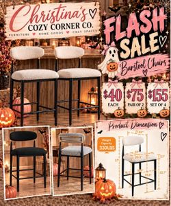 Modern Upholstered Barstool Chair with Metal Frame
