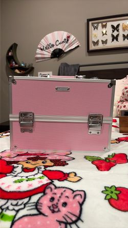 Frenessa Pink Aluminum Makeup Train Case