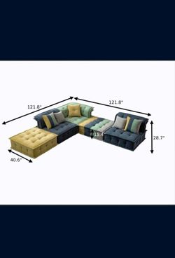 Divani Casa Dubai - Modern Multicolored Fabric Modular Sectional Sofa + Pillows  - Moving Ready to go - Make a reasonable offer