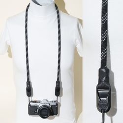 Camera Strap Neck Peak Design Anchors Quick Release Black & Silver Braided Rope