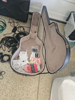 Misc music cords, amps, skb pedal board box-case