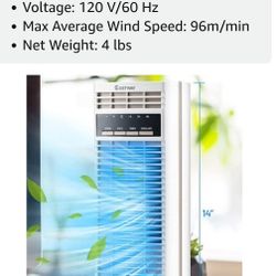  Tower Fan, 14 Inches Portable Oscillating Desk Fan with 3 Speeds, Quiet Operation, 4H Timer Function, Personal Standing Fan Perfect for Bedside, Home