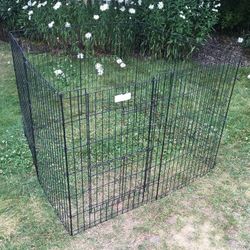 36" Tall Pet Dog Fence Play Yard Exercise Pen with Split Gate