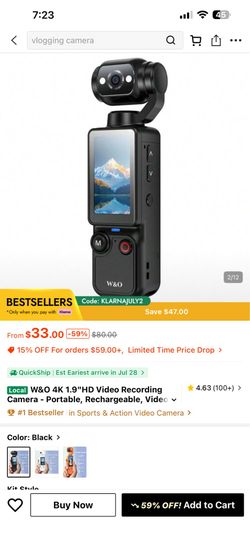 W&O 4K 1.9"HD Video Recording Camera