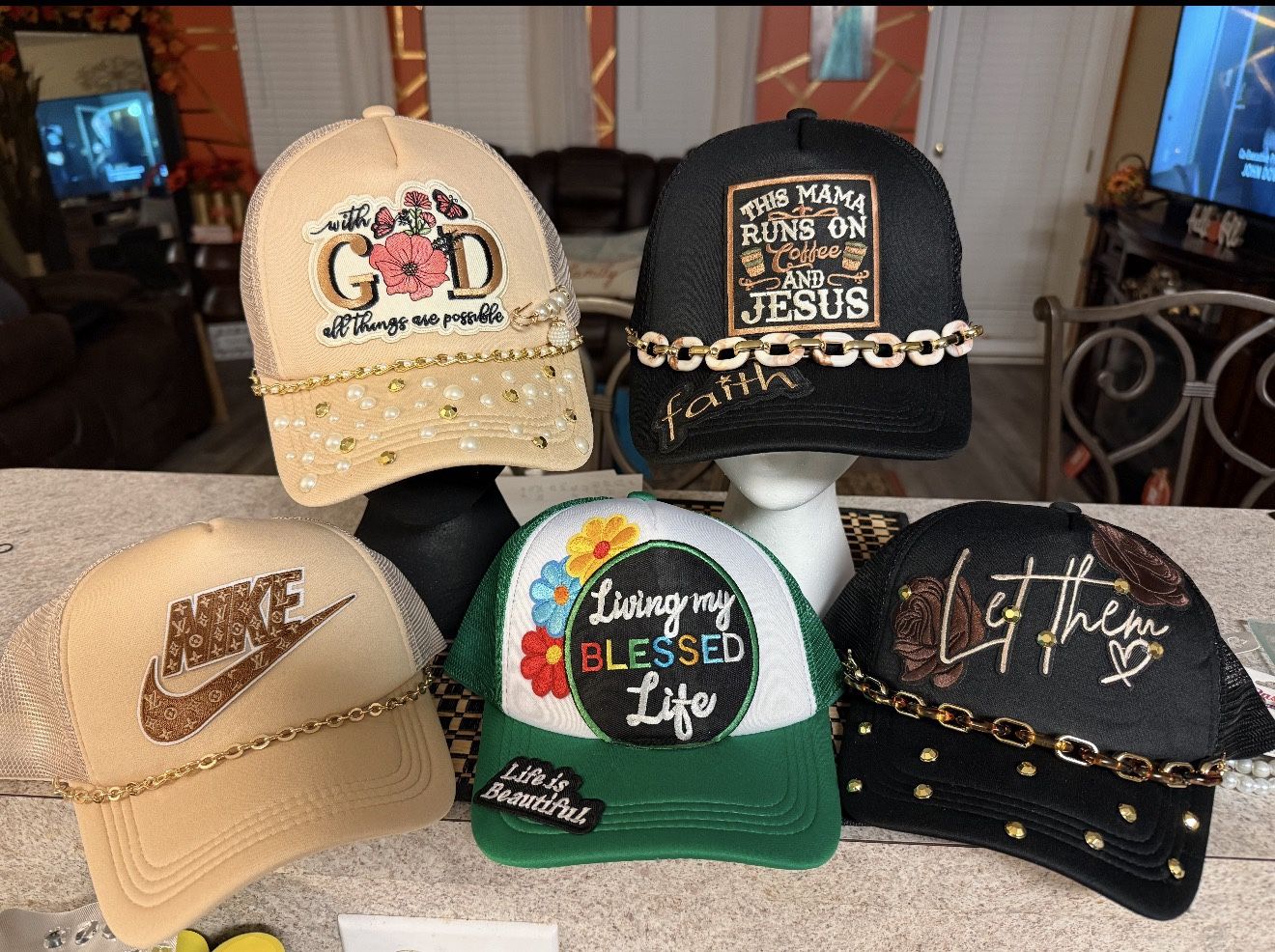 Custom Trucker Hats , One Of A Kind $30 each