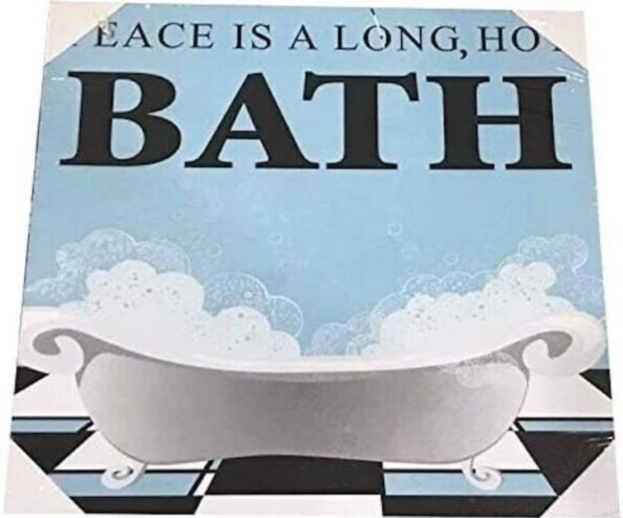 Peace Is a Long Hot Bath Canvas Frame Home Decor Bathroom Decoration