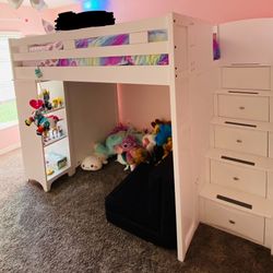 Rooms To Go Bunk Bed  White - Ivy League Loft Full Size