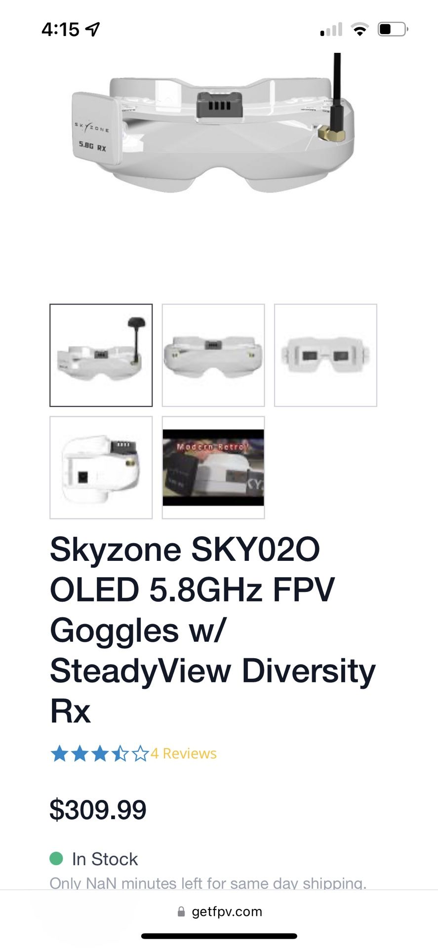 Sky zone O2C FPV Goggles