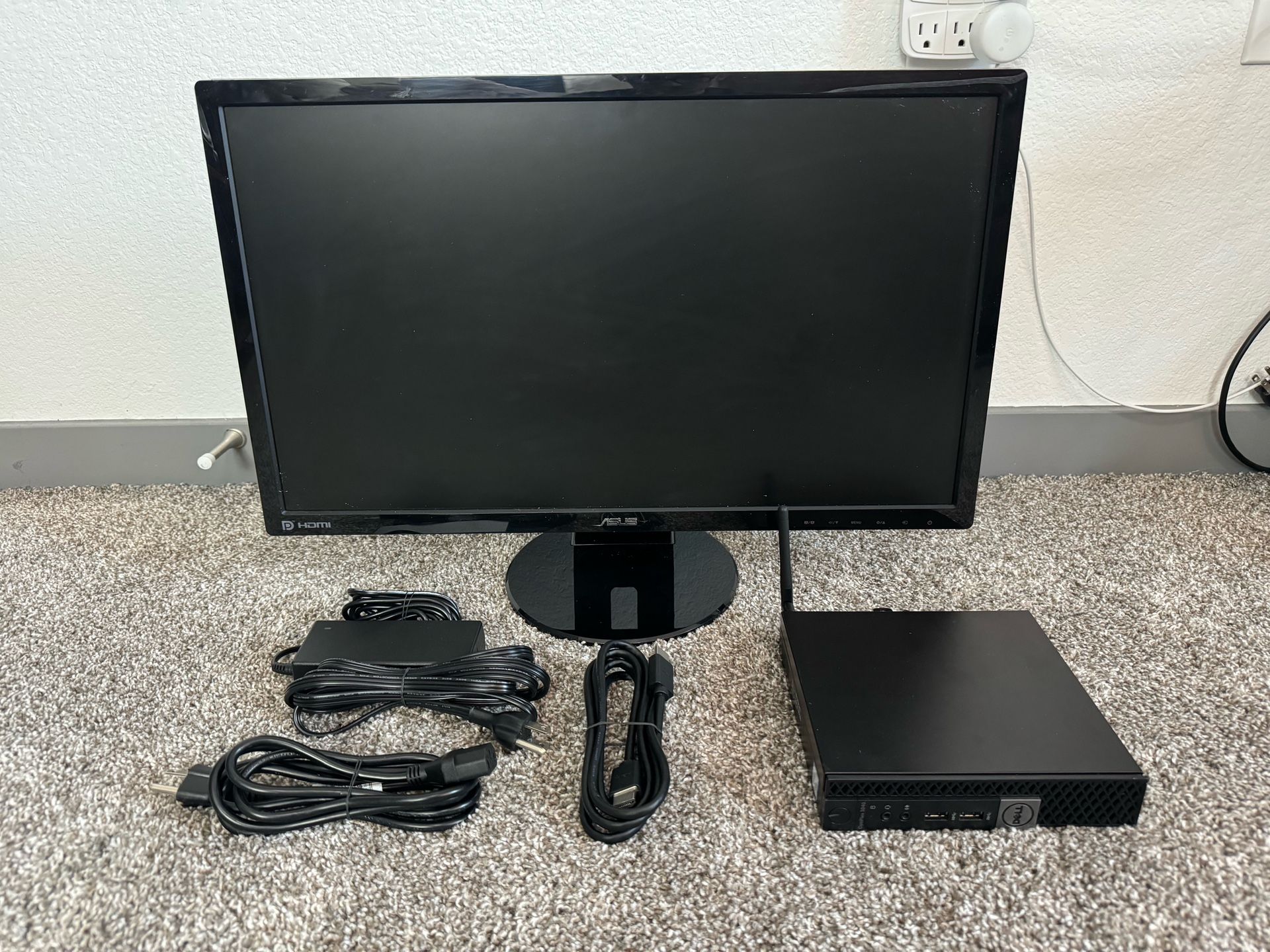 Dell OptiPlex 3040 Mini + 24” Asus Monitor