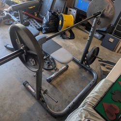 Bench Press Curl Work Out Exersize Equipment 