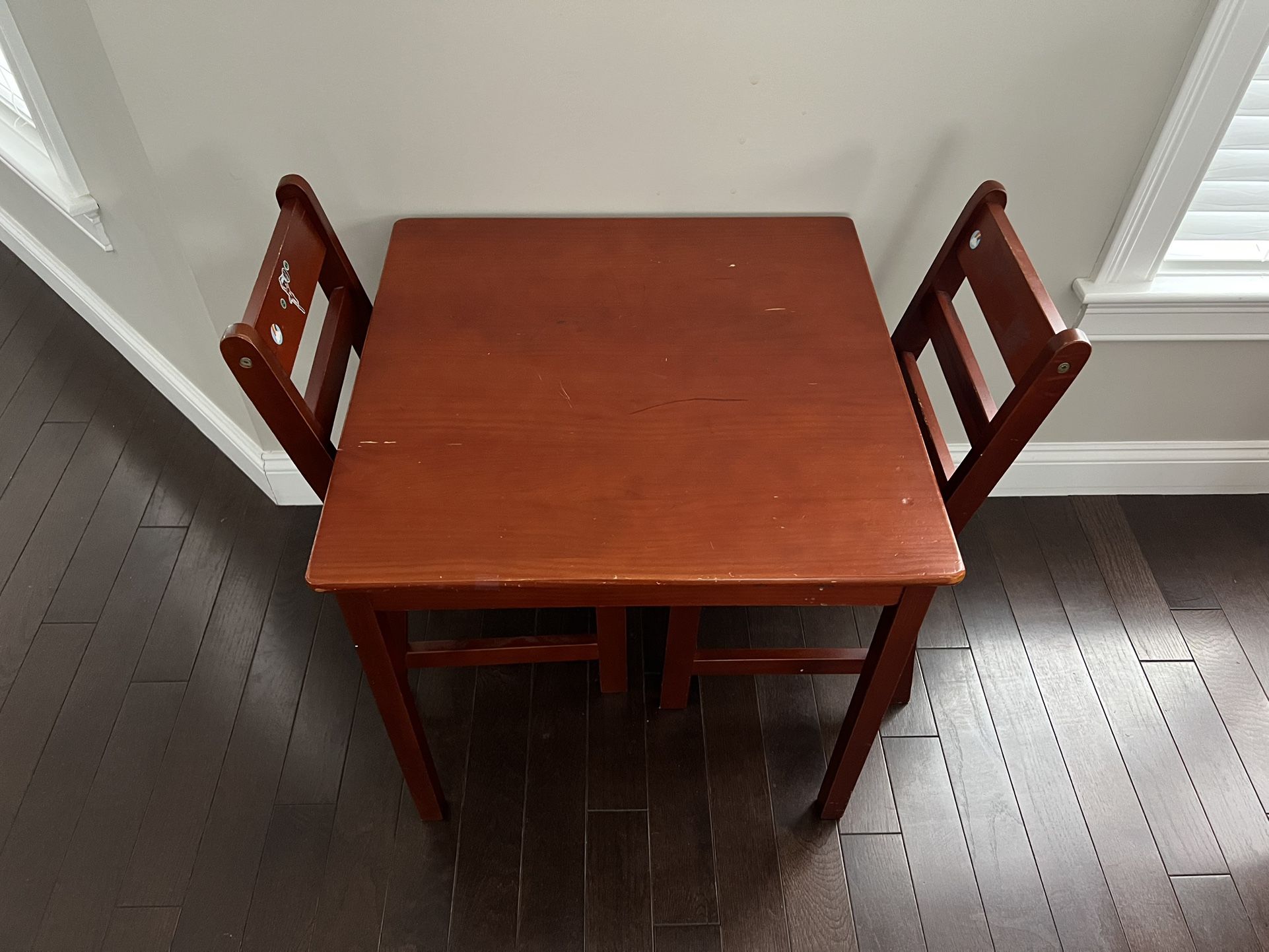 Kids Table With Two Chairs (Solid Pine)