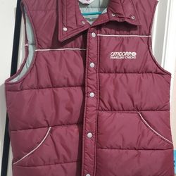 Vintage Puffer Vest CITICORP Travelers Checks Burgundy 