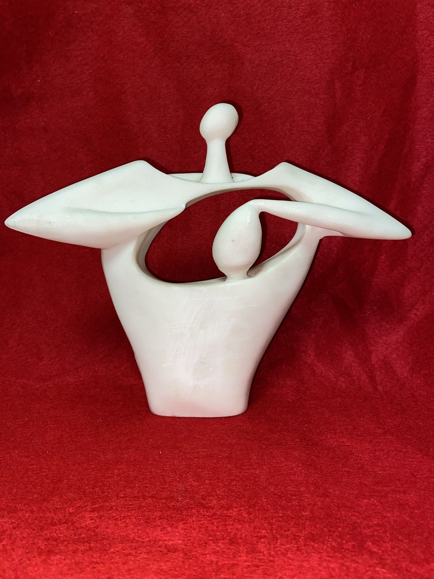 Vintage 6.75 Inch Alabaster Greek Modern Design Imported From Greece