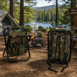 Two Backpack Camping Chair Stool