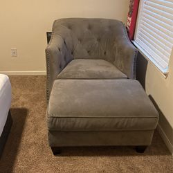 Microfiber Chair And Ottoman 