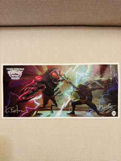2023 SDCC TEENAGE MUTANT NINJA TURTLES SIGNED 8x17 LIMITED EDITION POSTER BY JEFF ROWE & EASTMAN