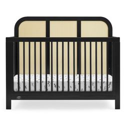 Simmons Kids' Theo 6-in-1 Convertible Crib - Greenguard Gold Certified - Black/Textured Almond