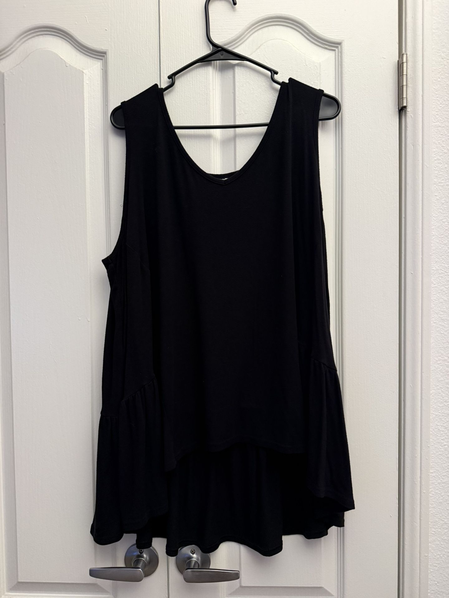 2XL Plus Size Black Shirt Cotton Womens