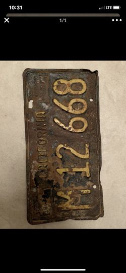California license plate