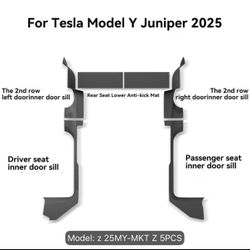 Smabeedoor Sill Cover for Tesla Model Y Juniper 2025 2026 Standard & Premium & Performance Front And Rear Door Threshold Strip And 2Nd Row Seat Lower 