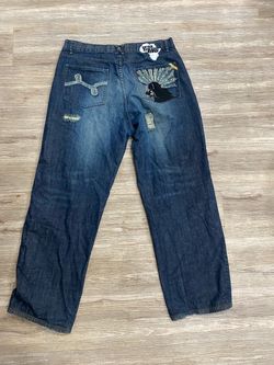 Vintage LRG jeans y2k 2000’s men’s pants embroidered bagggy wide leg
