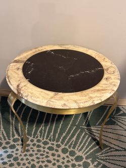 Vintage Onyx and brass accent table