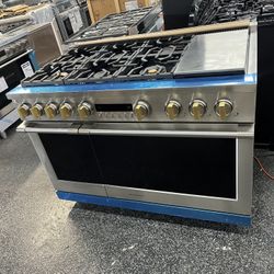 Monogram Stainless Steel 48” Gas Range Stove + Statement Series