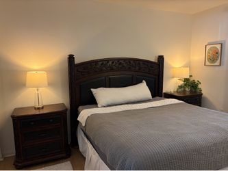 Shadow Mountain King Headboard + 2 Matching Nightstands – $450 OBO