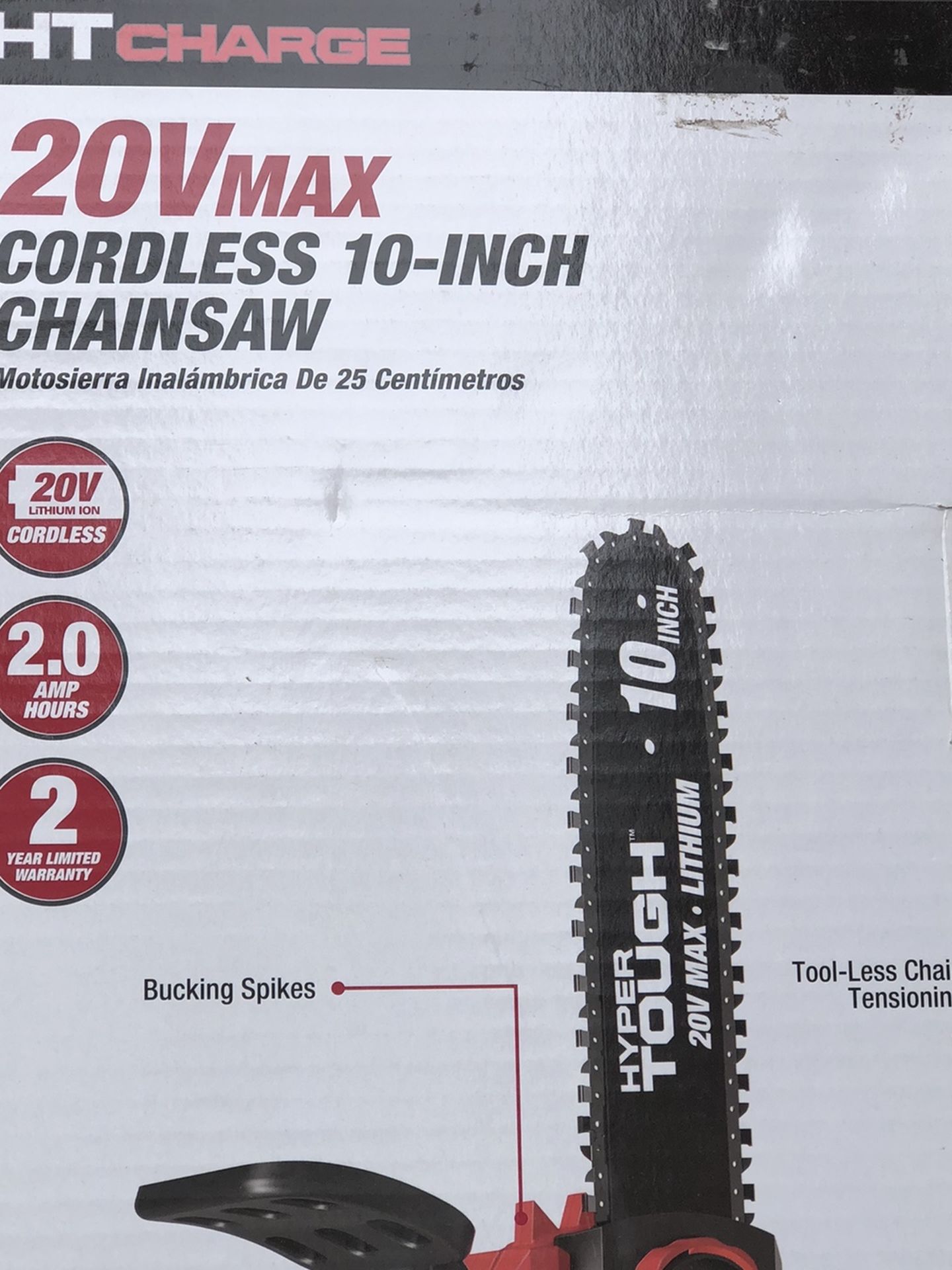 Hyper Tough 20V HT Charge Cordless 10 inch Auto-Oiling Chainsaw HT19-401-003-11