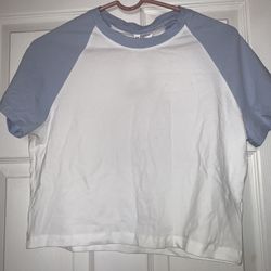 Light Blue H&M Baseball Tee