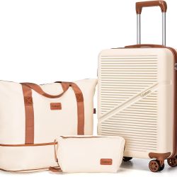 Carry On Luggage 22x14x9 Airline Approved, 20 Inch Carry on Suitcases with Wheels, ABS Lightweight Carry-on Luggage, Travel Suitcase Set with Wheels a