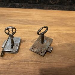 2 vintage Half Mortise locks with separate keys