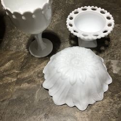 Victorian Era Milk Glass