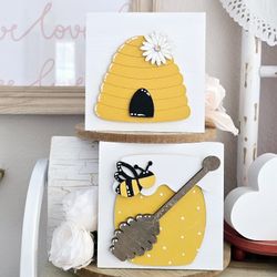 Spring/Summer Bumblebee mini sign set