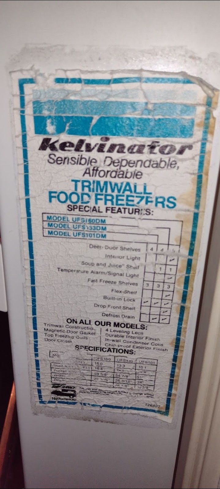 Kelvinator Stand Up Deep Freezer