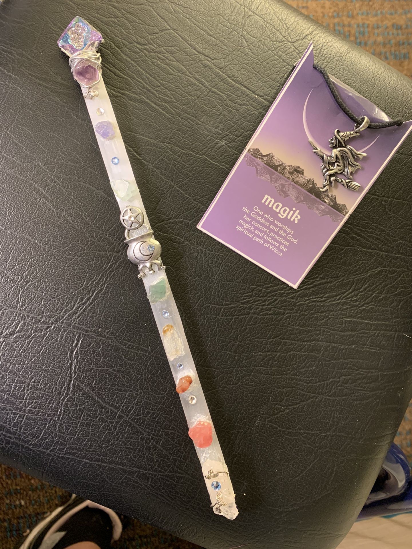 Crystal healing chakra wand