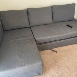 IKEA Sleeper Sectional Sofa : 3 seat w/storage, gray