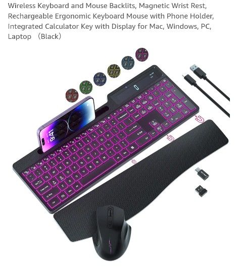 RGB Wireless Keyboard and Mouse Combo - Open Box, Never Used