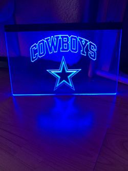 COWBOYS LED NEON BLUE LIGHT SIGN 8x12