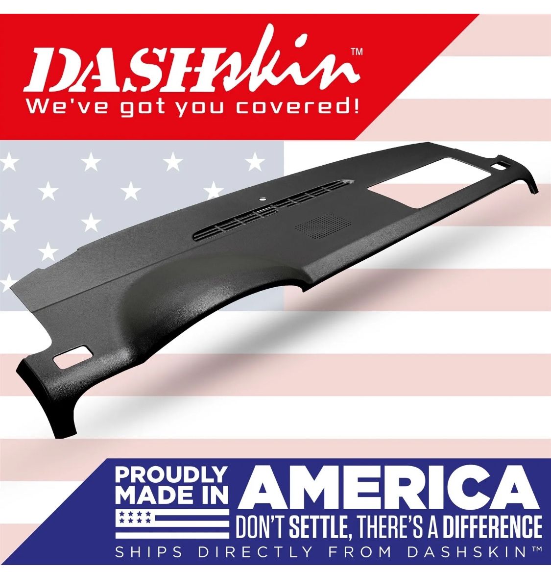 DashSkin Molded Dash Cover for 07-14 GM SUVs w/Center Speaker in Ebony Black
