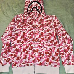BRAND NEW - Bape Pink Camo Zip Up XL