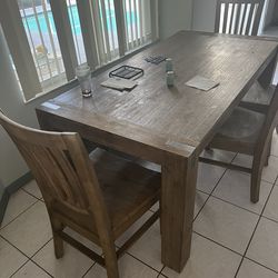 Sherman Dining Table With 4 Chairs And A Bench Expandable In Driftwood
