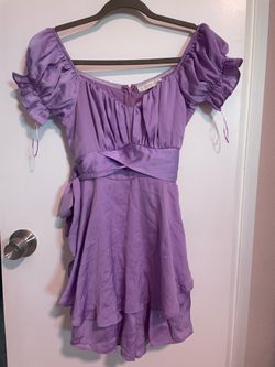 Purple flowy woman dress